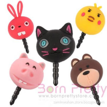 1 Pc Cute Animal Headset Anti Dust Ear Cap Plug Stopper Iphone
